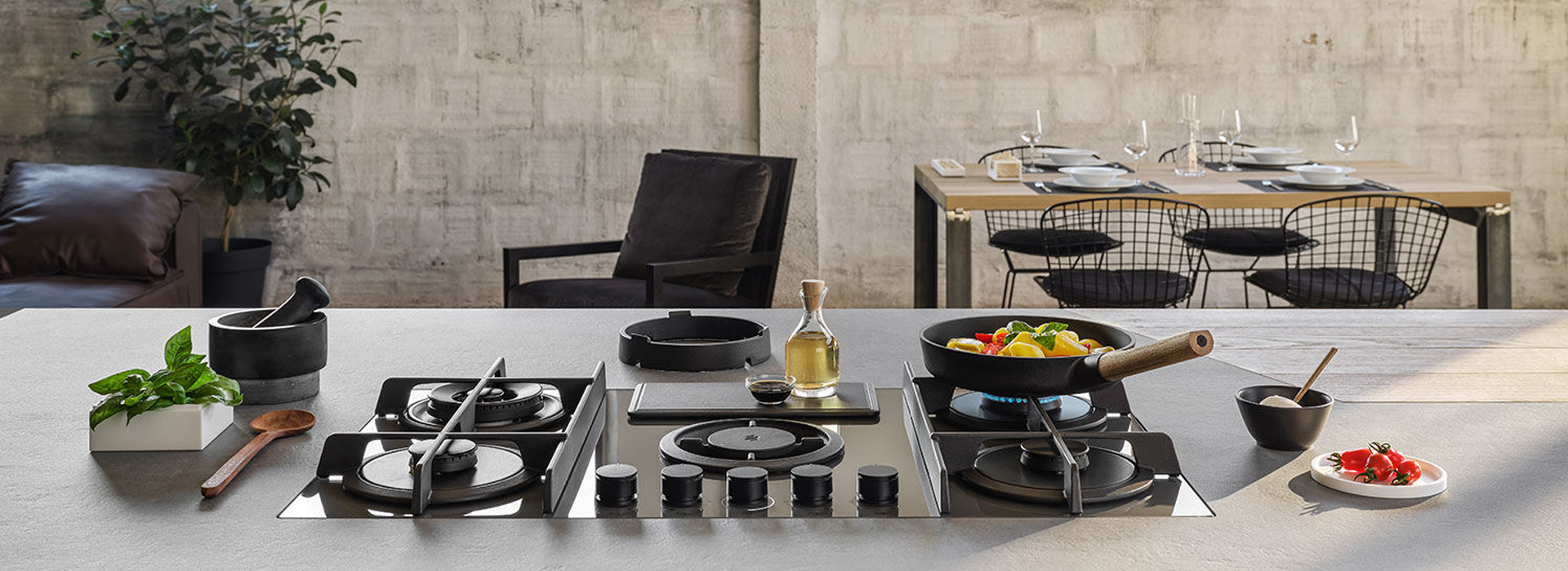 Bếp gas kết hợp hút mùi ELICA NikolaTesla FLAME