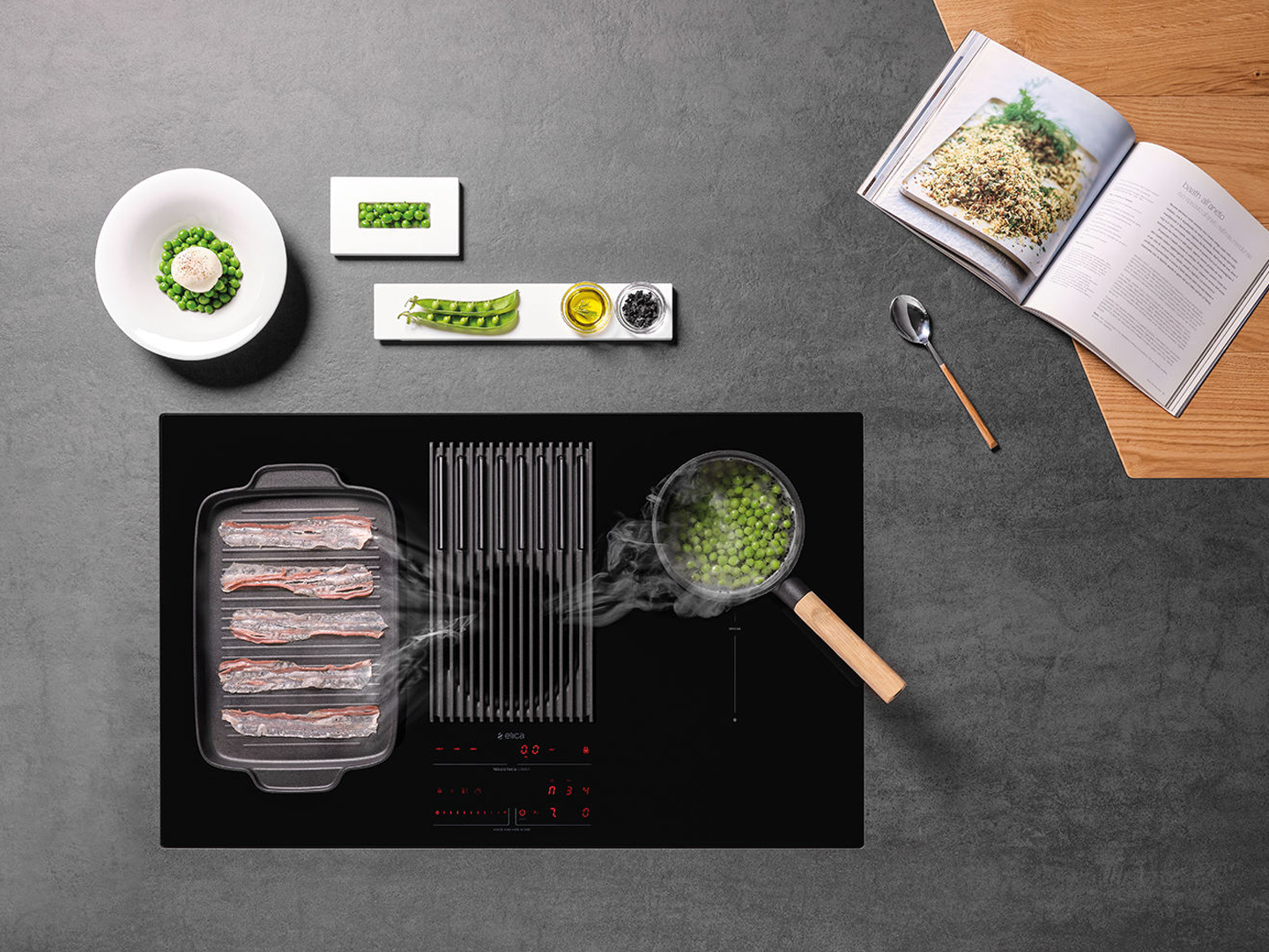 Bếp từ kết hợp hút mùi ELICA NikolaTesla LIBRA