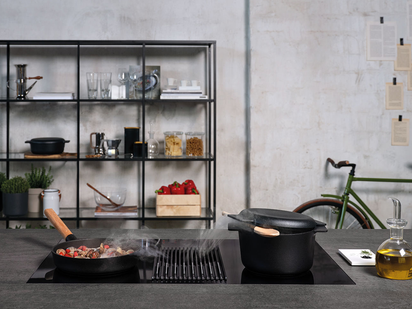 Bếp từ kết hợp hút mùi ELICA NikolaTesla LIBRA