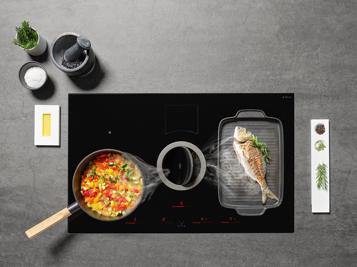 Bếp từ kết hợp hút mùi ELICA NikolaTesla SWITCH