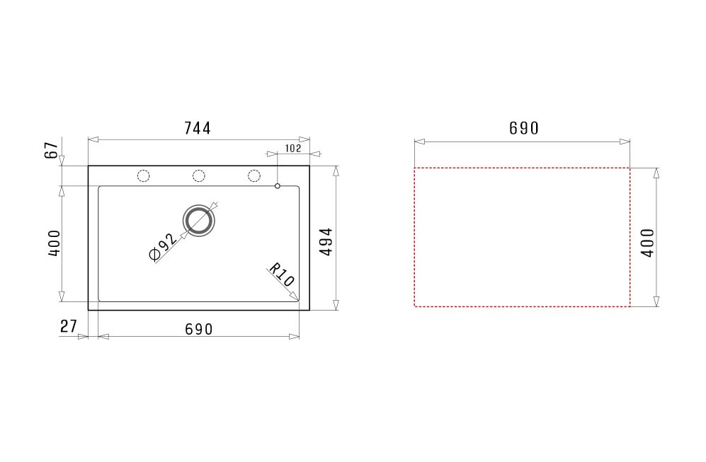 Chậu rửa bát PYRAMIS Pyragranite Istros 1B Iron Grey