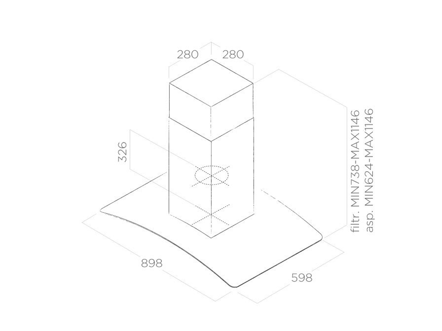 Máy hút mùi đảo ELICA REEF ISLAND IX/A/90X60