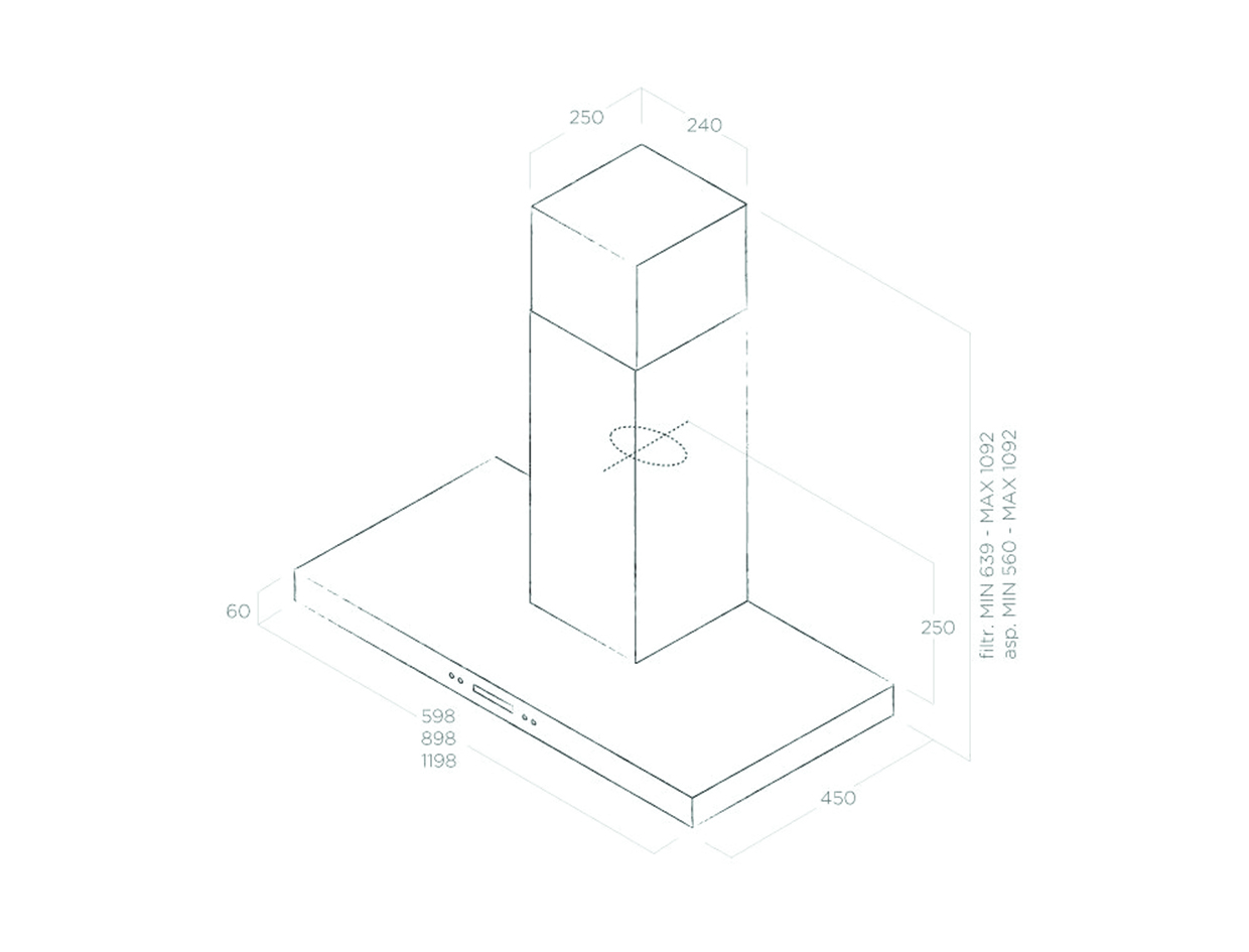 Máy hút mùi đảo ELICA SPOT PLUS ISLAND IX/A/90