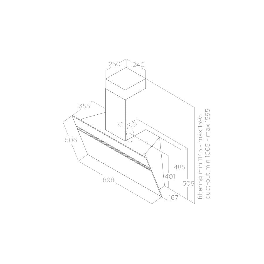 Máy hút mùi áp tường ELICA STRIPE URBAN