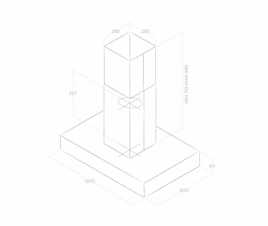 Máy hút mùi đảo ELICA TOP ISLAND IXBL/A/120