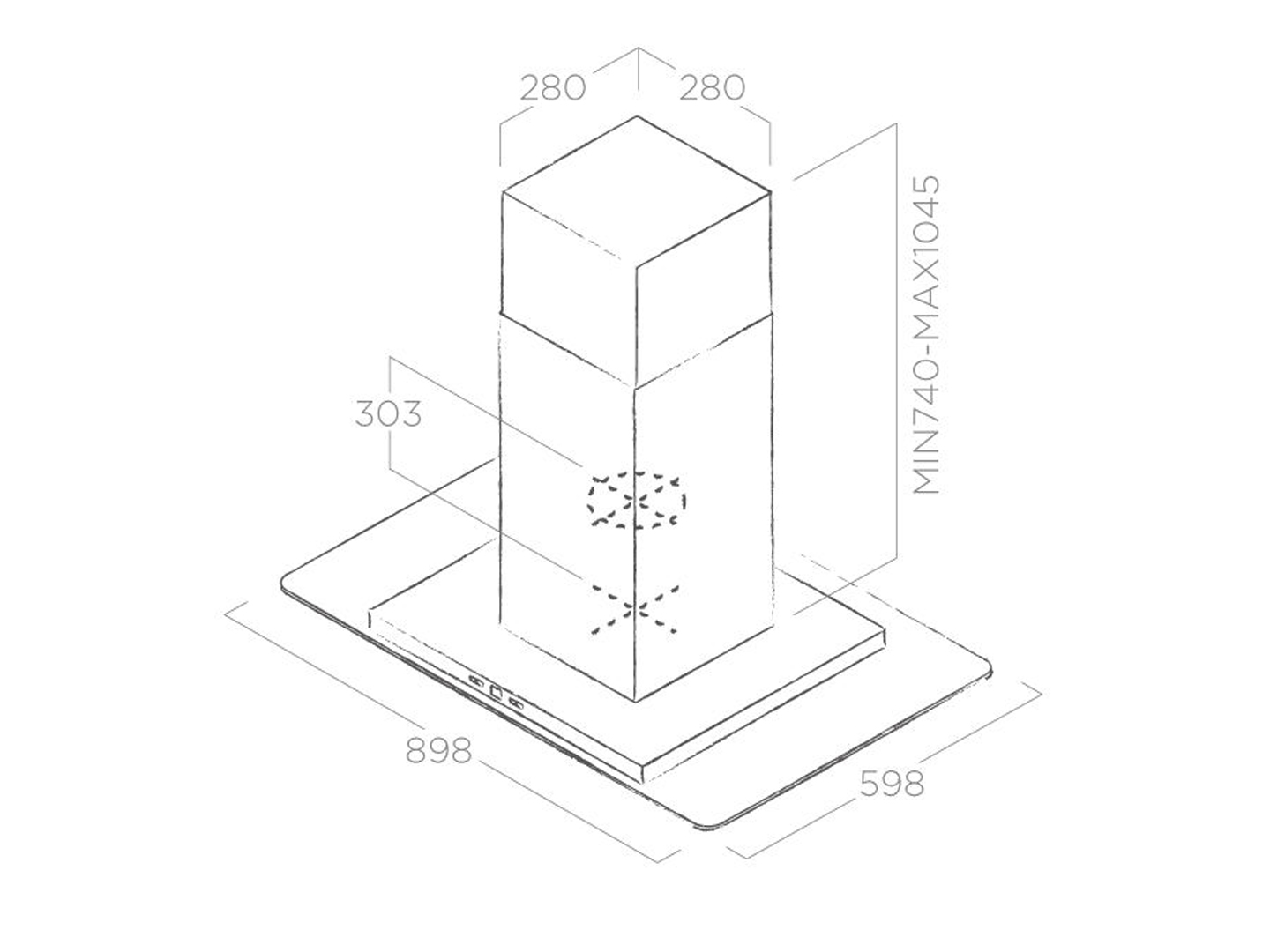 Máy hút mùi đảo ELICA TRIBE ISLAND IX/A/90X60