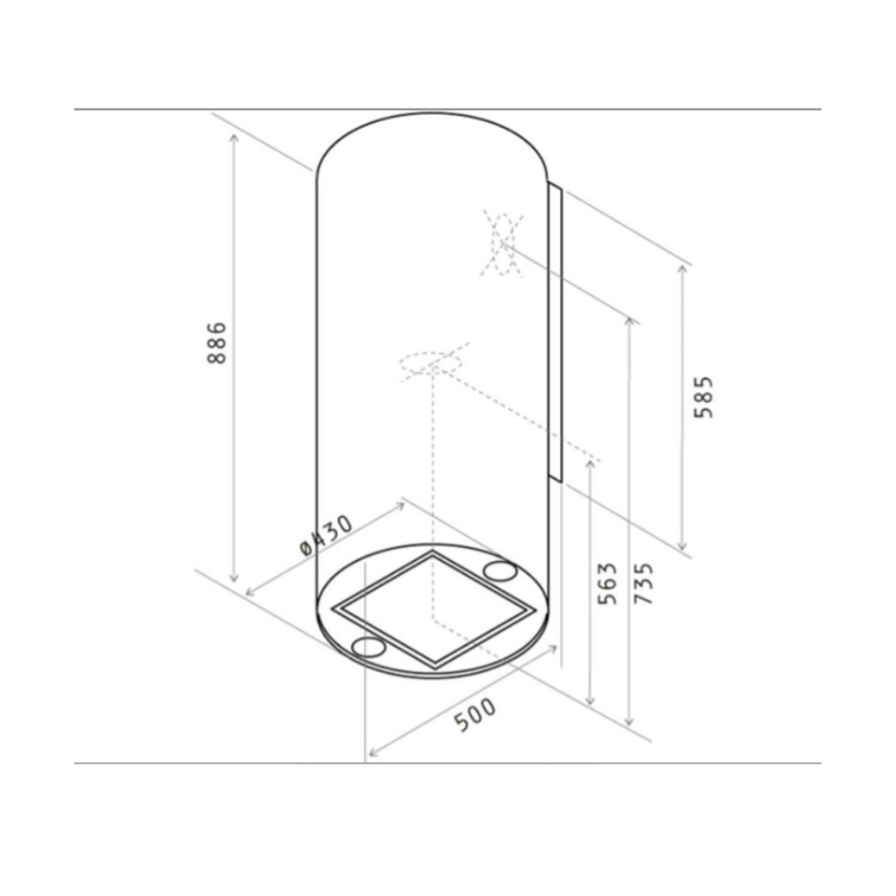 Máy hút mùi áp tường ELICA TUBE IX/A/43