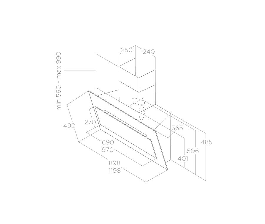 Máy hút mùi áp tường ELICA VERTIGO