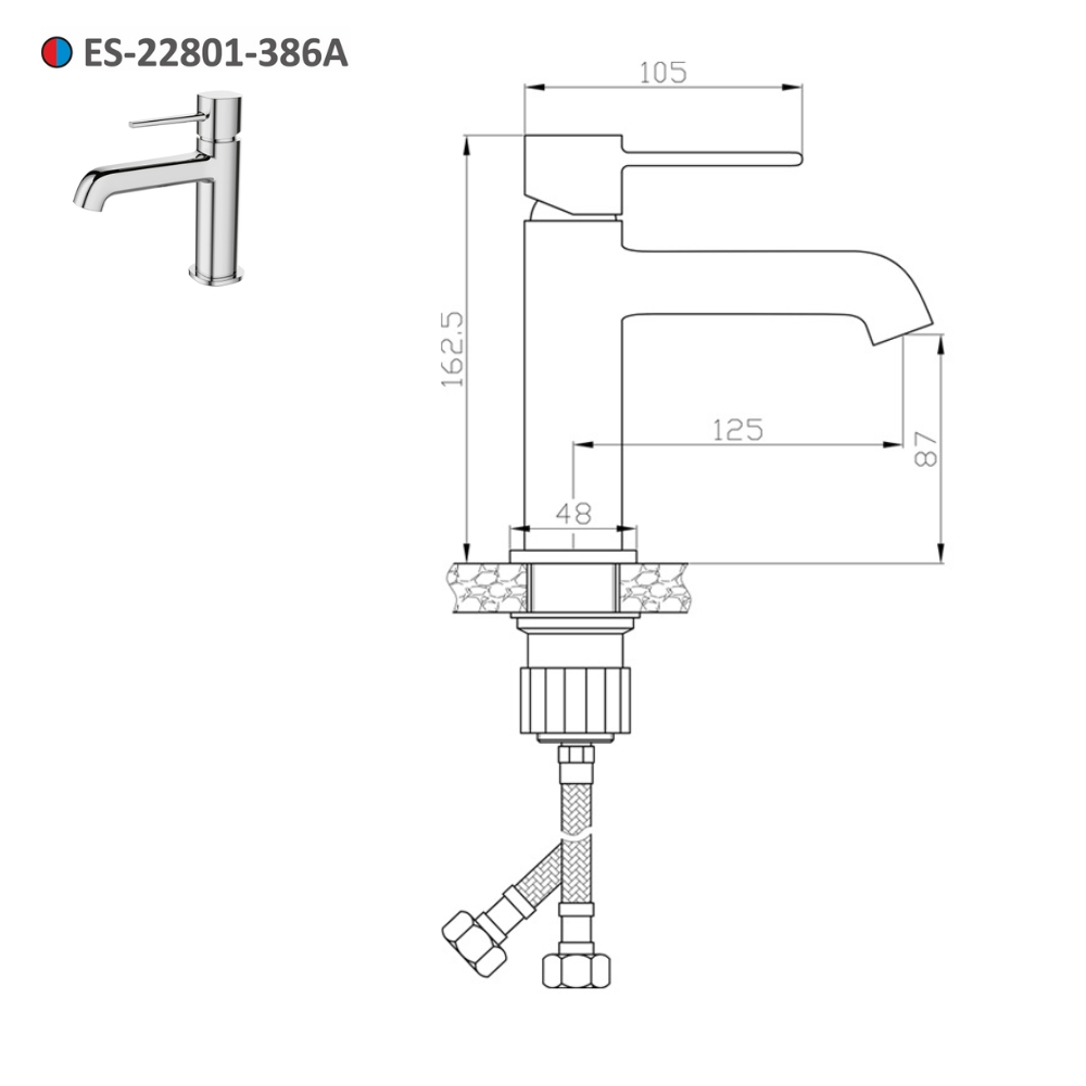 Vòi lavabo nóng lạnh Esslinger ES-22801-386A