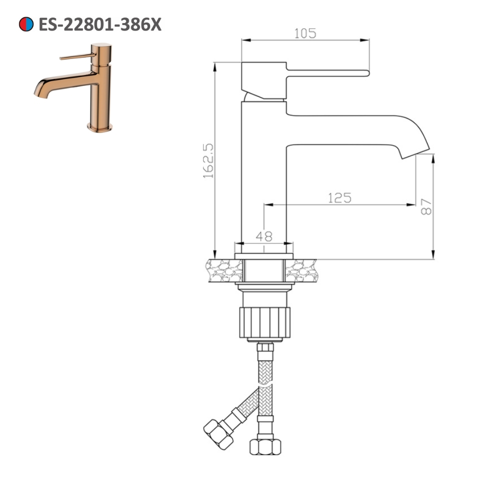 Vòi lavabo nóng lạnh Esslinger ES-22801-386X