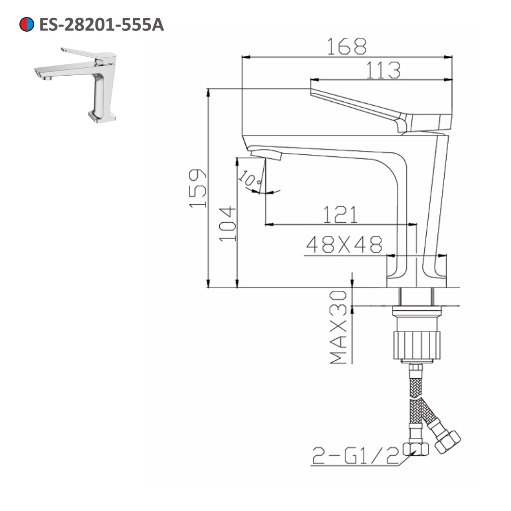 Vòi lavabo nóng lạnh Esslinger ES-28201-555A