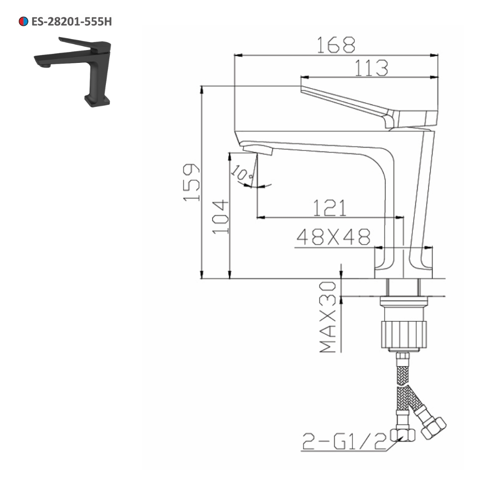 Vòi lavabo nóng lạnh Esslinger ES-28201-555H
