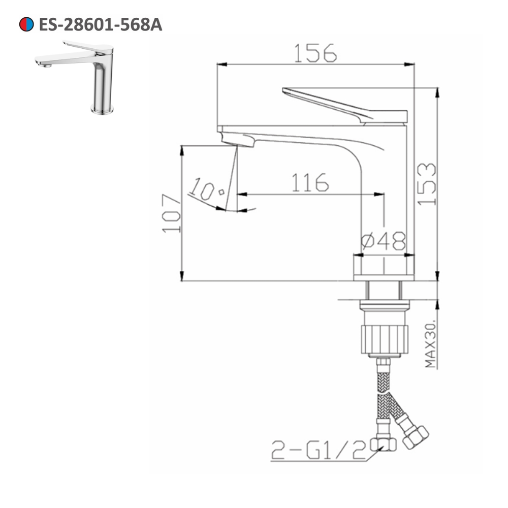 Vòi lavabo nóng lạnh Esslinger ES-28601-568A