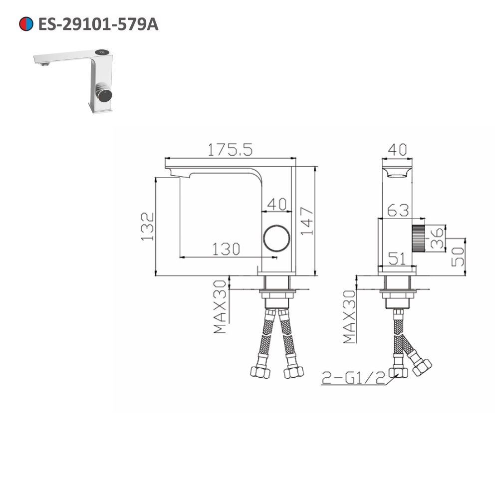 Vòi lavabo nóng lạnh Esslinger ES-29101-579A
