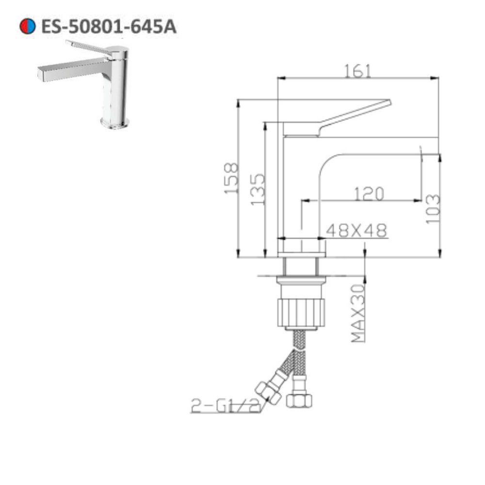 Vòi lavabo nóng lạnh Esslinger ES-50801-645A