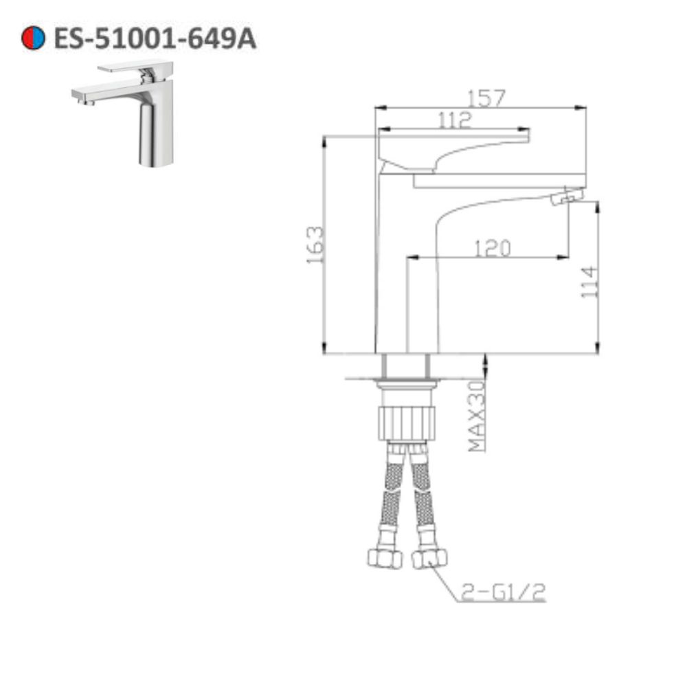 Vòi lavabo nóng lạnh Esslinger ES-51001-649A