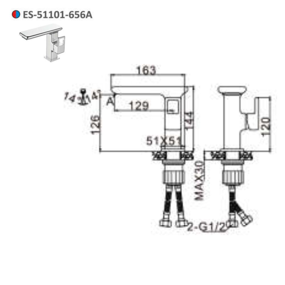 Vòi lavabo nóng lạnh Esslinger ES-51101-656A