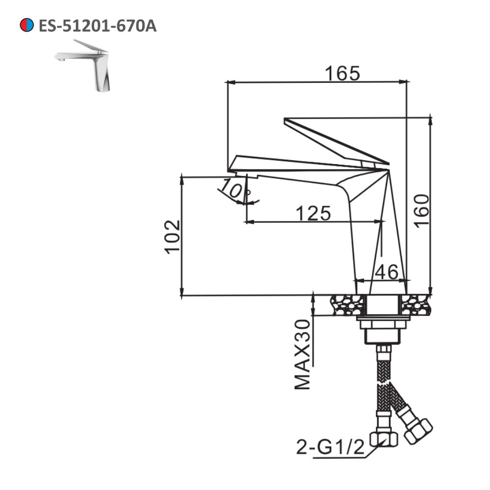 Vòi lavabo nóng lạnh Esslinger ES-51201-670A