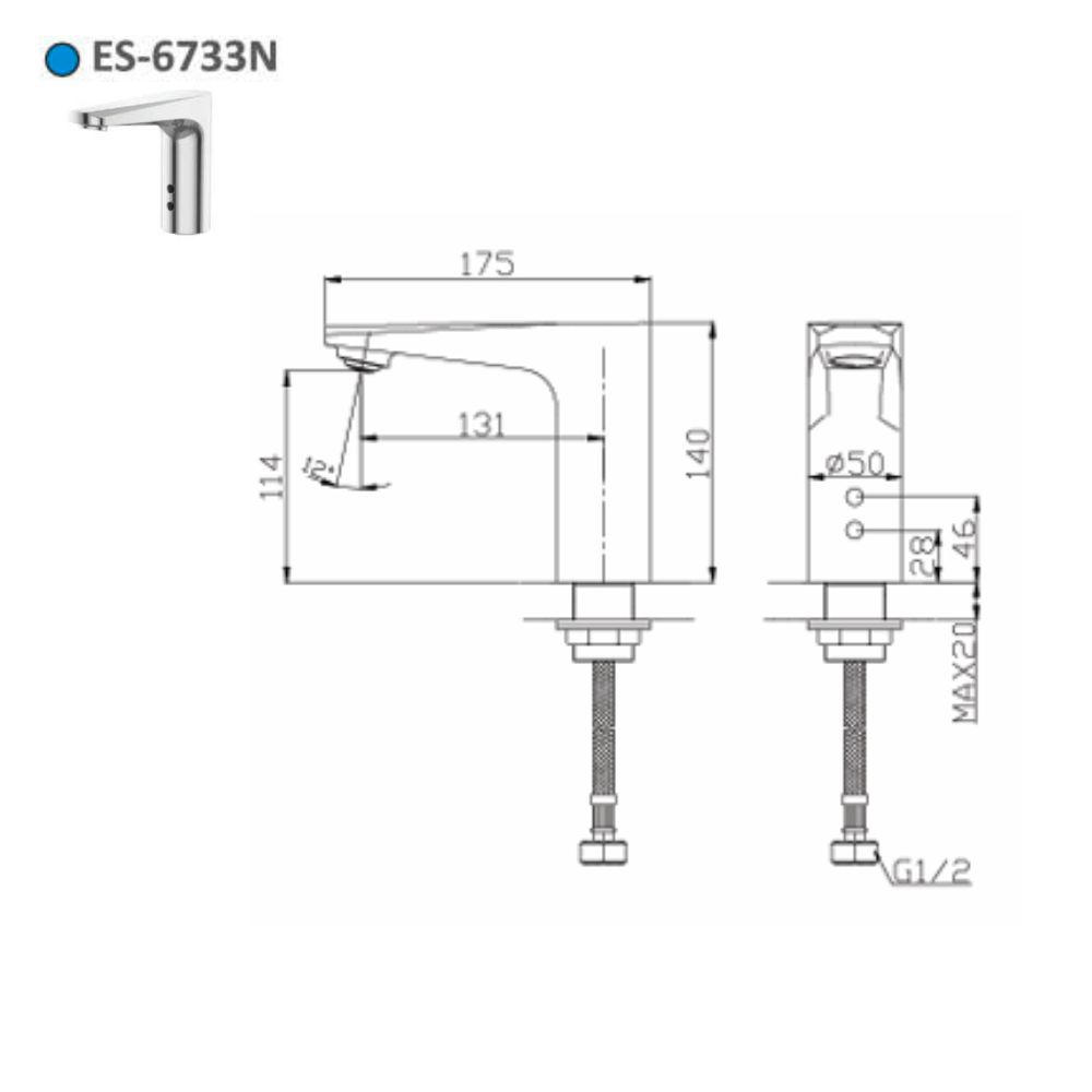Vòi lavabo cảm ứng lạnh Esslinger ES-6733N (dùng điện)