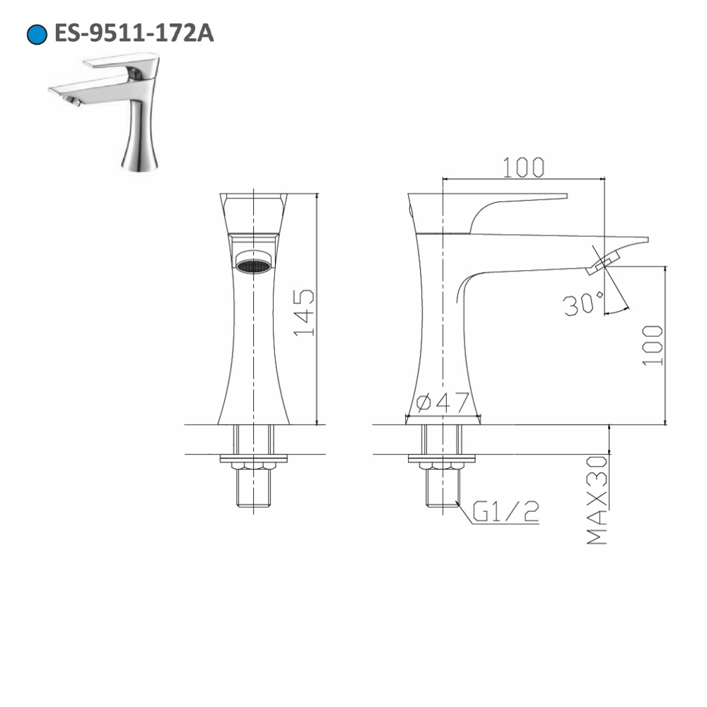 Vòi lavabo lạnh Esslinger ES-9511-172A