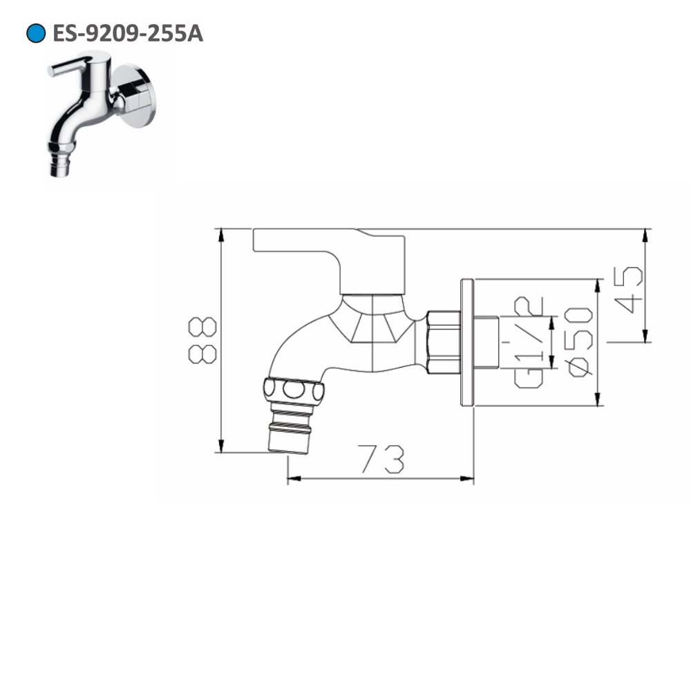 Vòi hồ gắn tường Esslinger ES-9209-255A