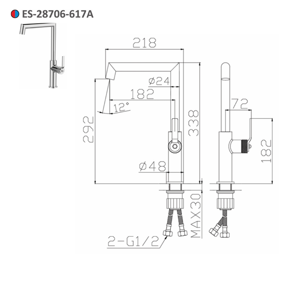 Vòi bếp nóng lạnh Esslinger ES-28706-617A