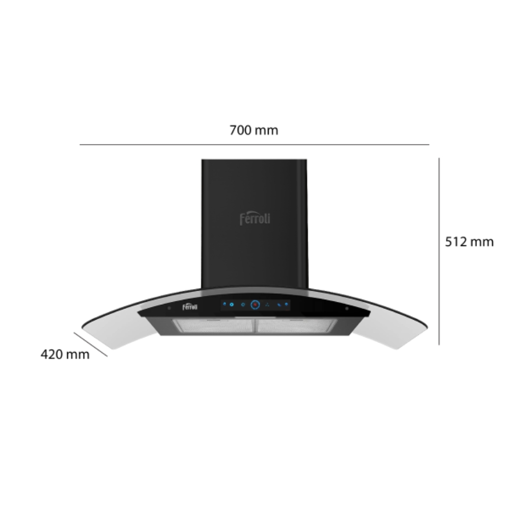 Máy hút mùi điện tử Ferroli HC-700DSS