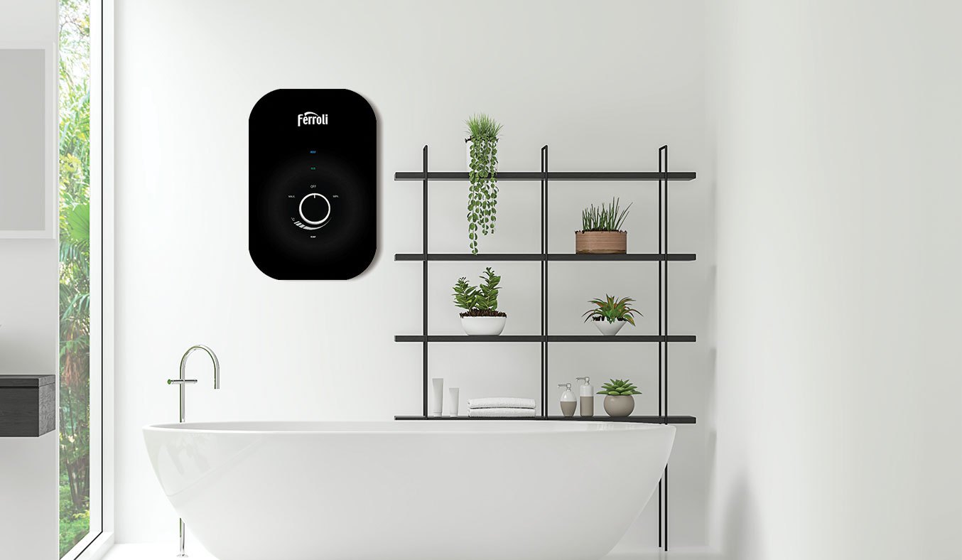 Máy nước nóng trực tiếp Ferroli Amore GSP bơm tăng áp