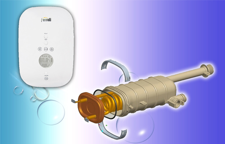 Máy nước nóng trực tiếp Ferroli Divo SDN hiển thị nhiệt độ