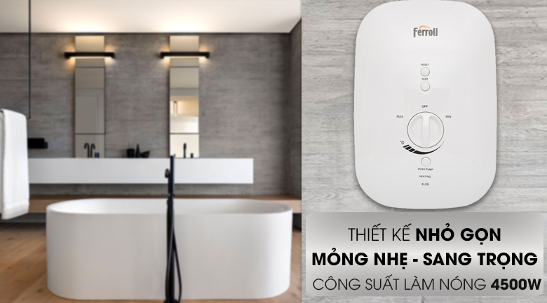 Máy nước nóng trực tiếp Ferroli Divo SSP bơm tăng áp