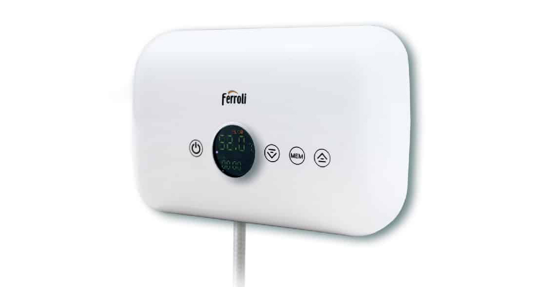 Máy nước nóng trực tiếp Ferroli Rita DE hiển thị nhiệt độ