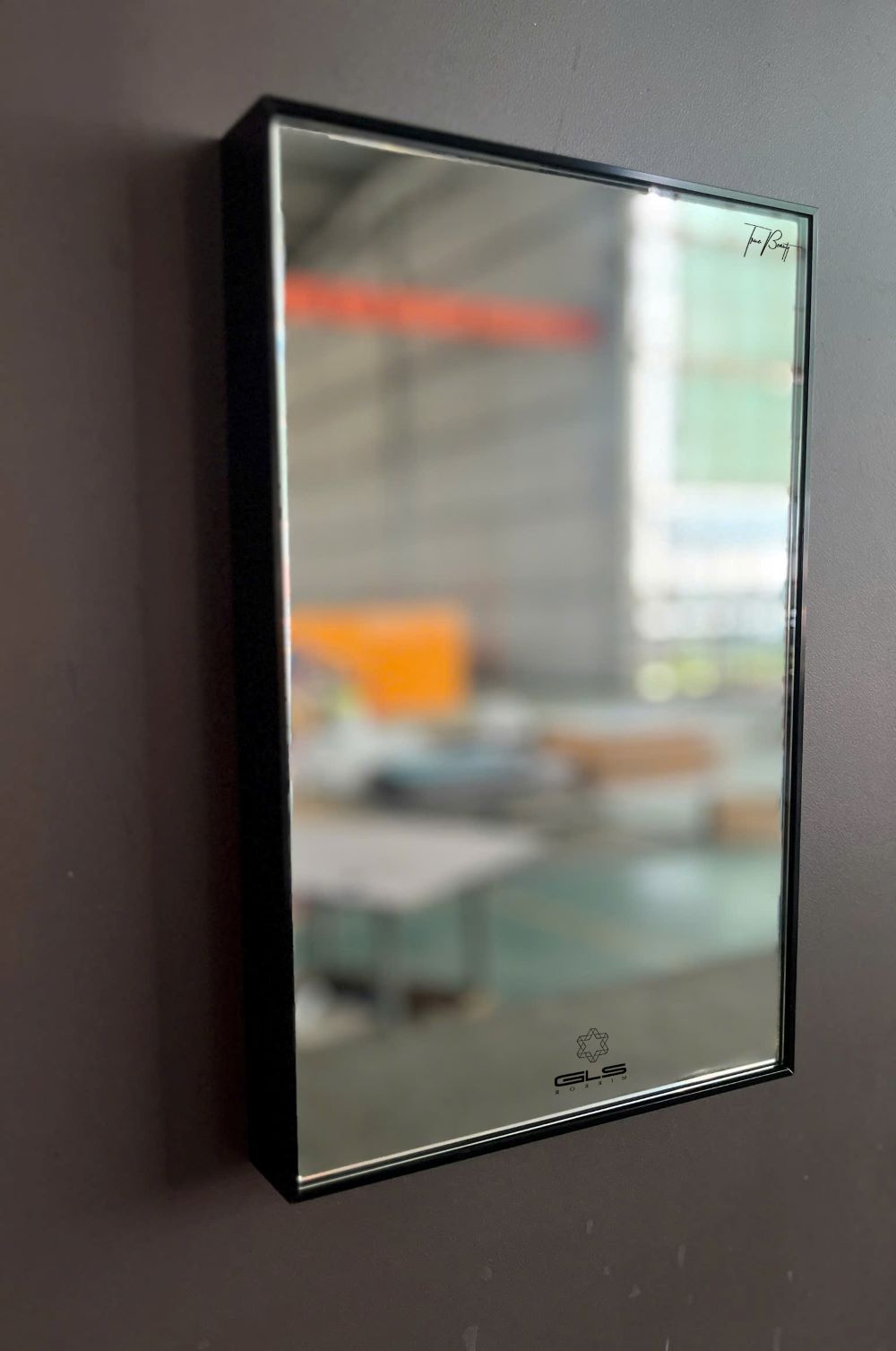 Gương viền nhôm màu Black Brushed GLS BF5BR30 chữ nhật đứng 50x70cm