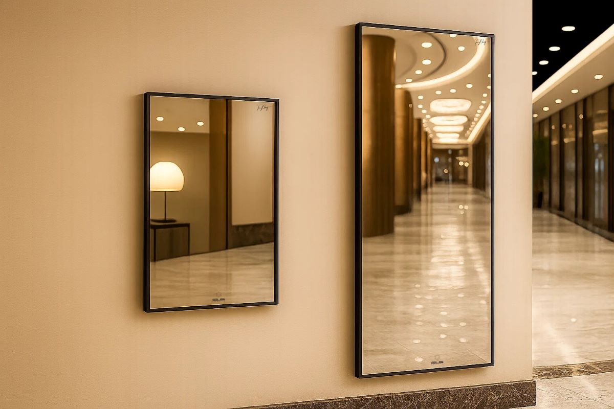 Gương viền nhôm màu Black Brushed GLS BF5BR30 chữ nhật đứng 50x70cm