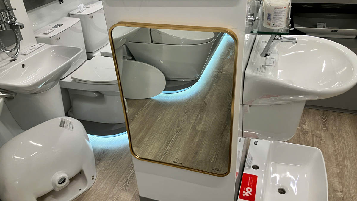 Gương soi chữ nhật khung viền nhôm 50x70cm GLS