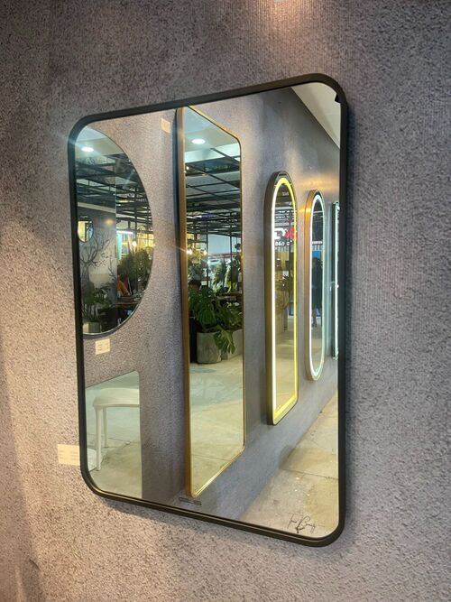 Gương viền nhôm màu đen GLS VF11R30 chữ nhật đứng 50x70cm