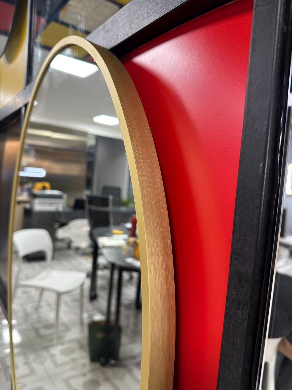 Gương viền nhôm màu rose GLS VF13C80 tròn D60cm