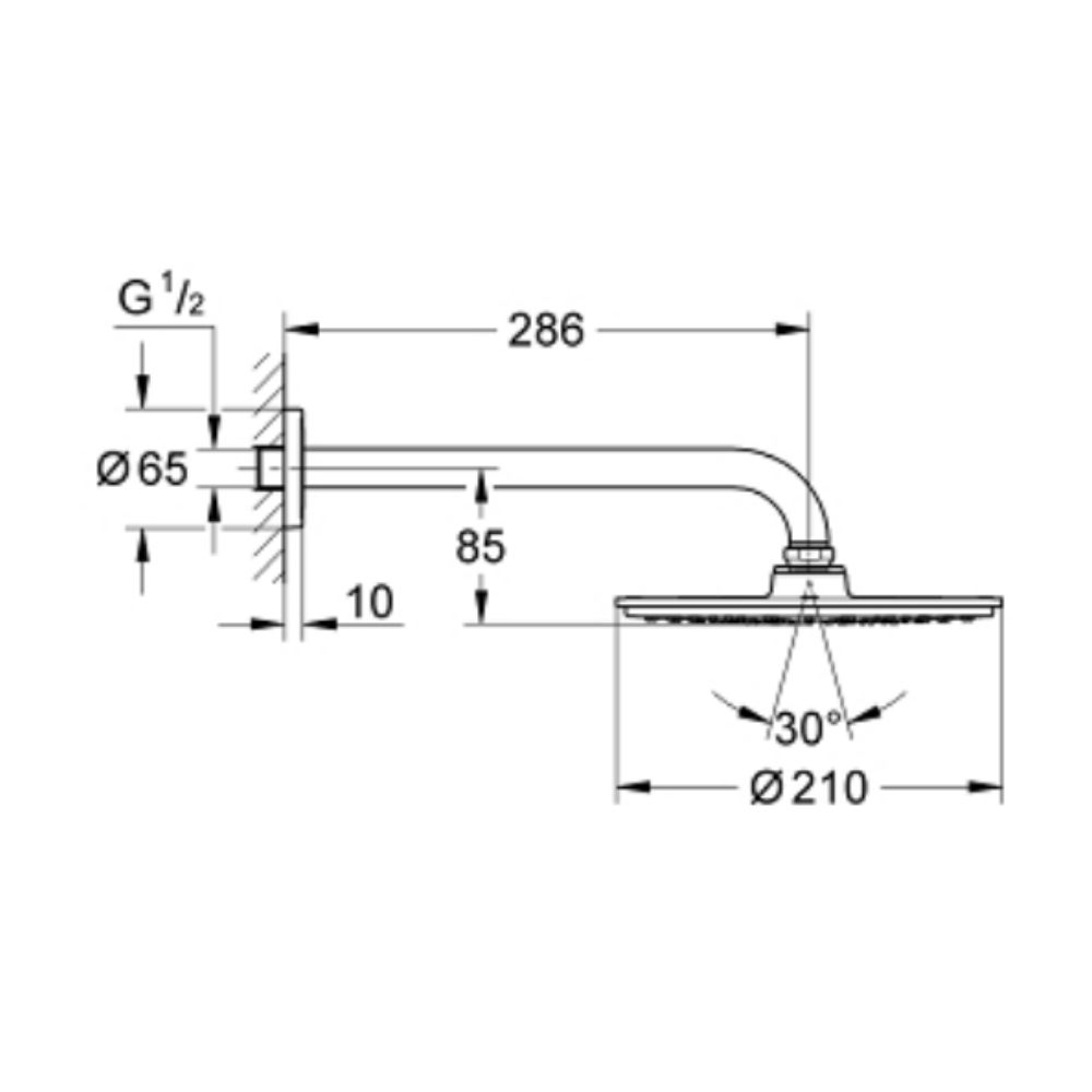 Bộ bát sen tắm gắn tường Cosmopolitan 210 GROHE 26052000