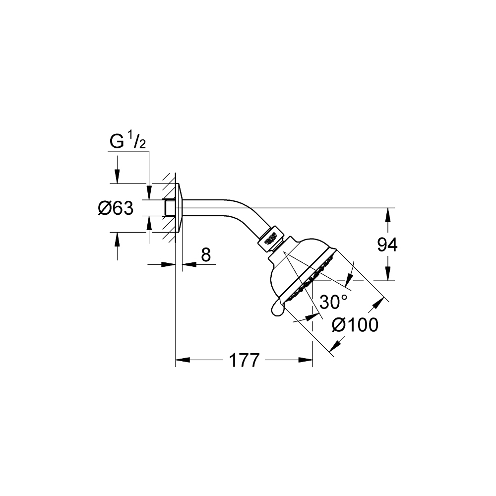 Bộ bát sen tắm gắn tường 4 chế độ Tempesta Rustic 100 GROHE 26089000