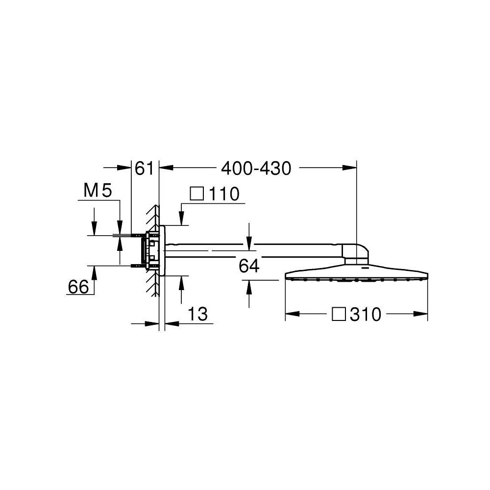 Bát sen Rainshower SmartActive 310 Cube GROHE 26479000