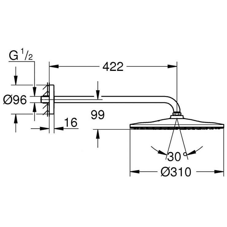 Bát sen gắn tường Grohe Rainshower Cosmopolitan 310 Grohe 26557000