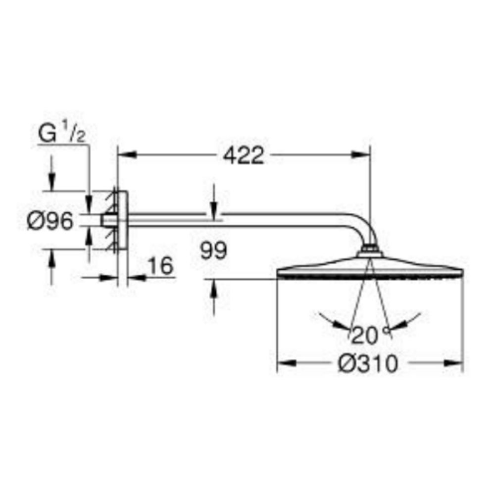 Bộ bát sen tắm gắn tường Rainshower Mono 310 GROHE 26558A00