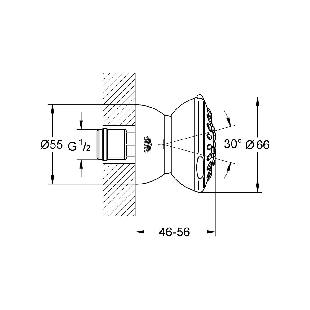 Đầu sen tắm âm tường 2 chế độ Relexa 65 GROHE 27067000