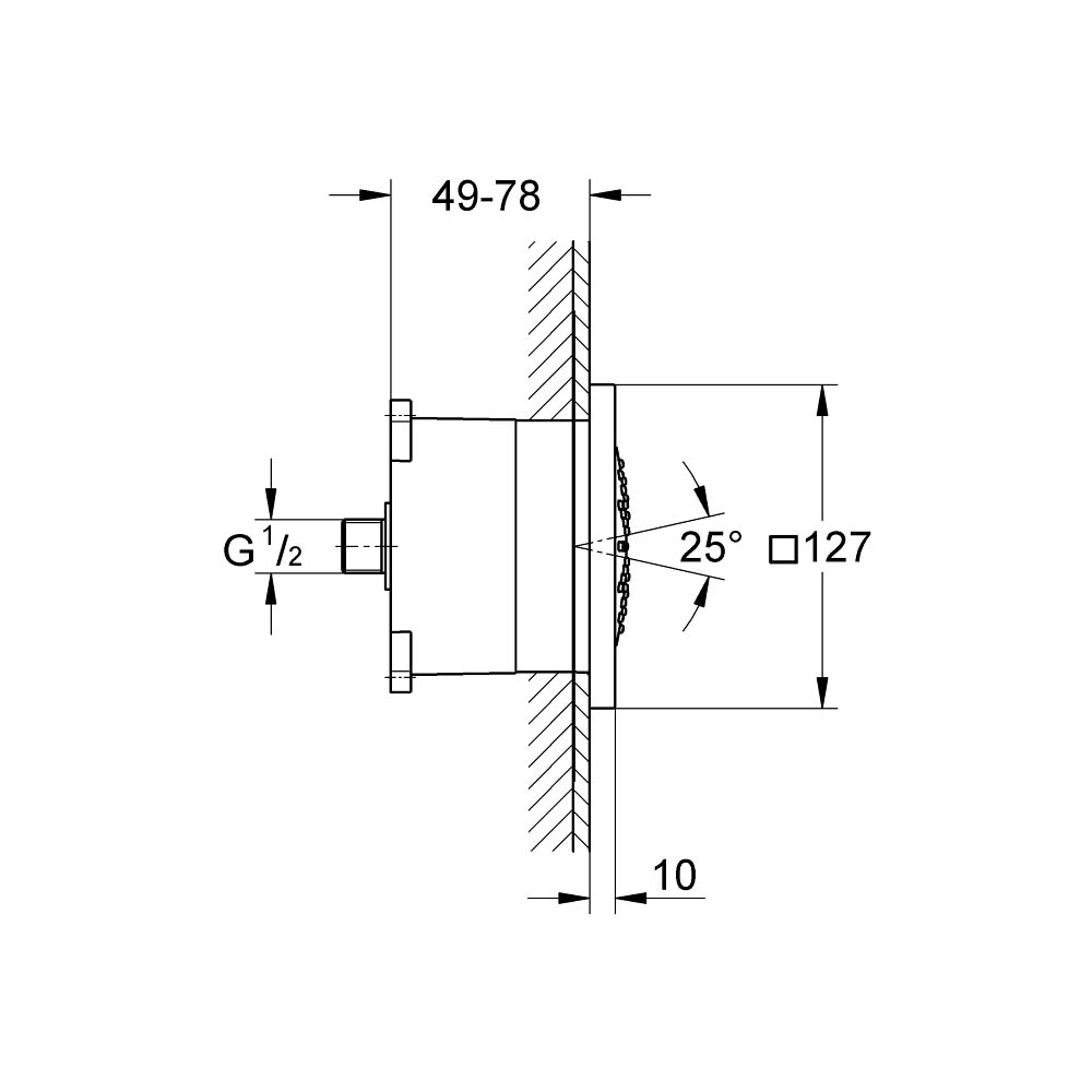 Đầu sen tắm âm tường Rainshower F-Series 5″ GROHE 27251000