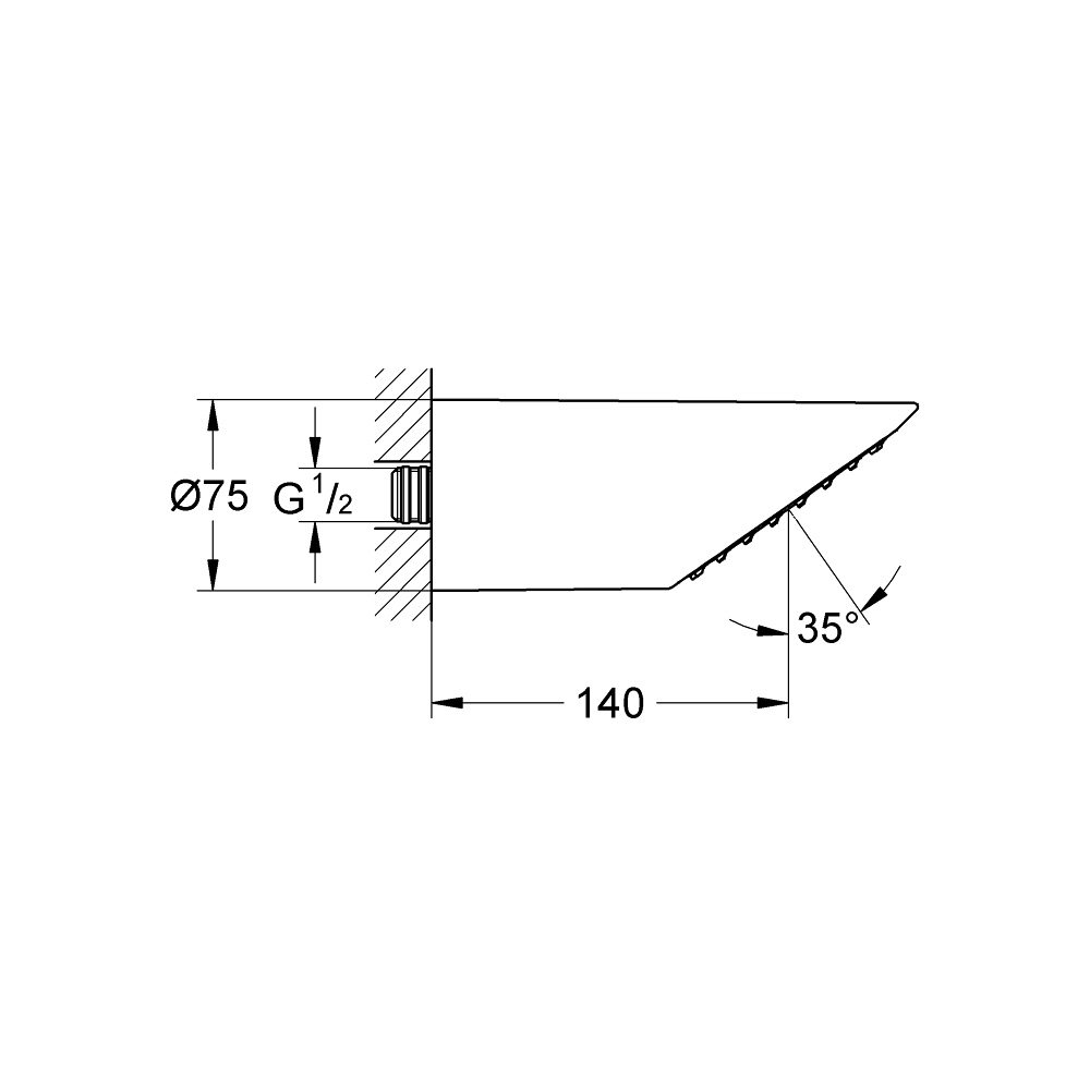 Bát sen tắm gắn tường Sena 75 GROHE 28308000