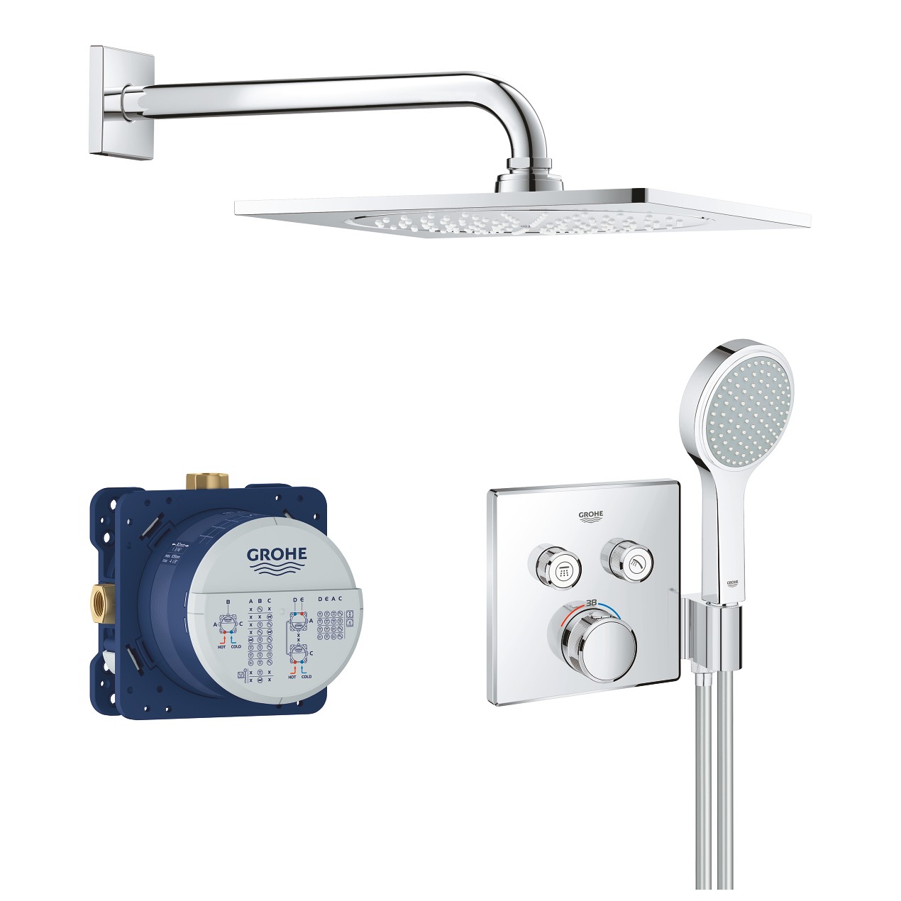 Bộ sen âm tường nhiệt độ 2 đường nước Grohtherm SmartControl GROHE 34742000