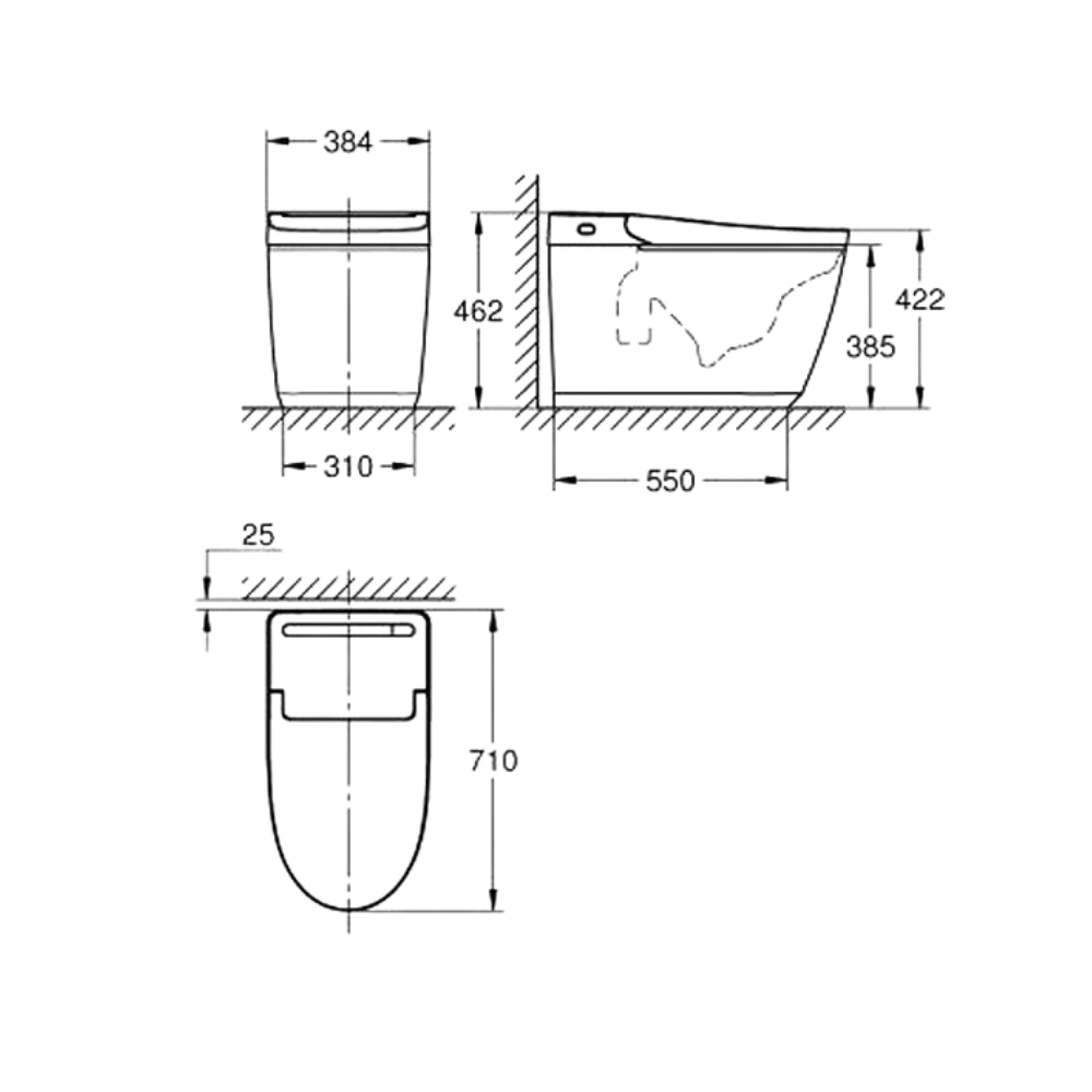 Bồn cầu đặt sàn thông minh IGINA GROHE 36543SH0