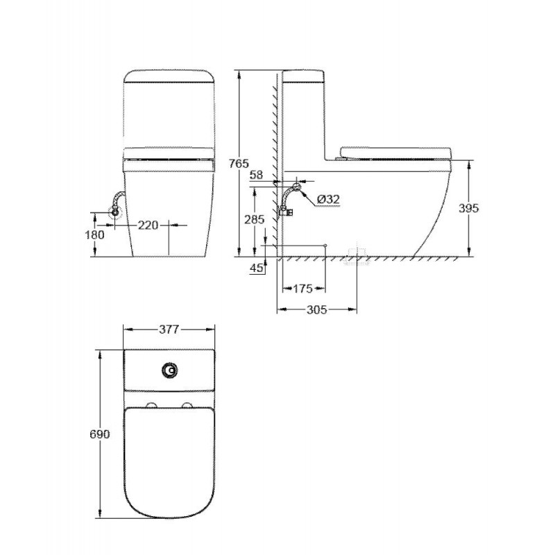 Bồn cầu 1 khối Eurosmart GROHE 39119001