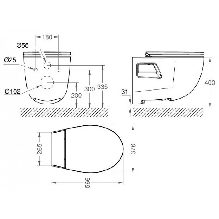 Bồn cầu treo tường Eurosmart GROHE 39126001