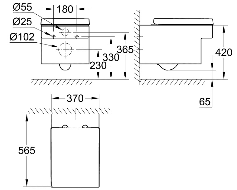 Bồn cầu treo tường Eurocube GROHE 39244000