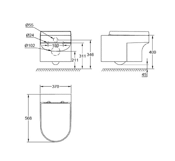Bồn cầu treo tường Eurocosmo GROHE 39296000